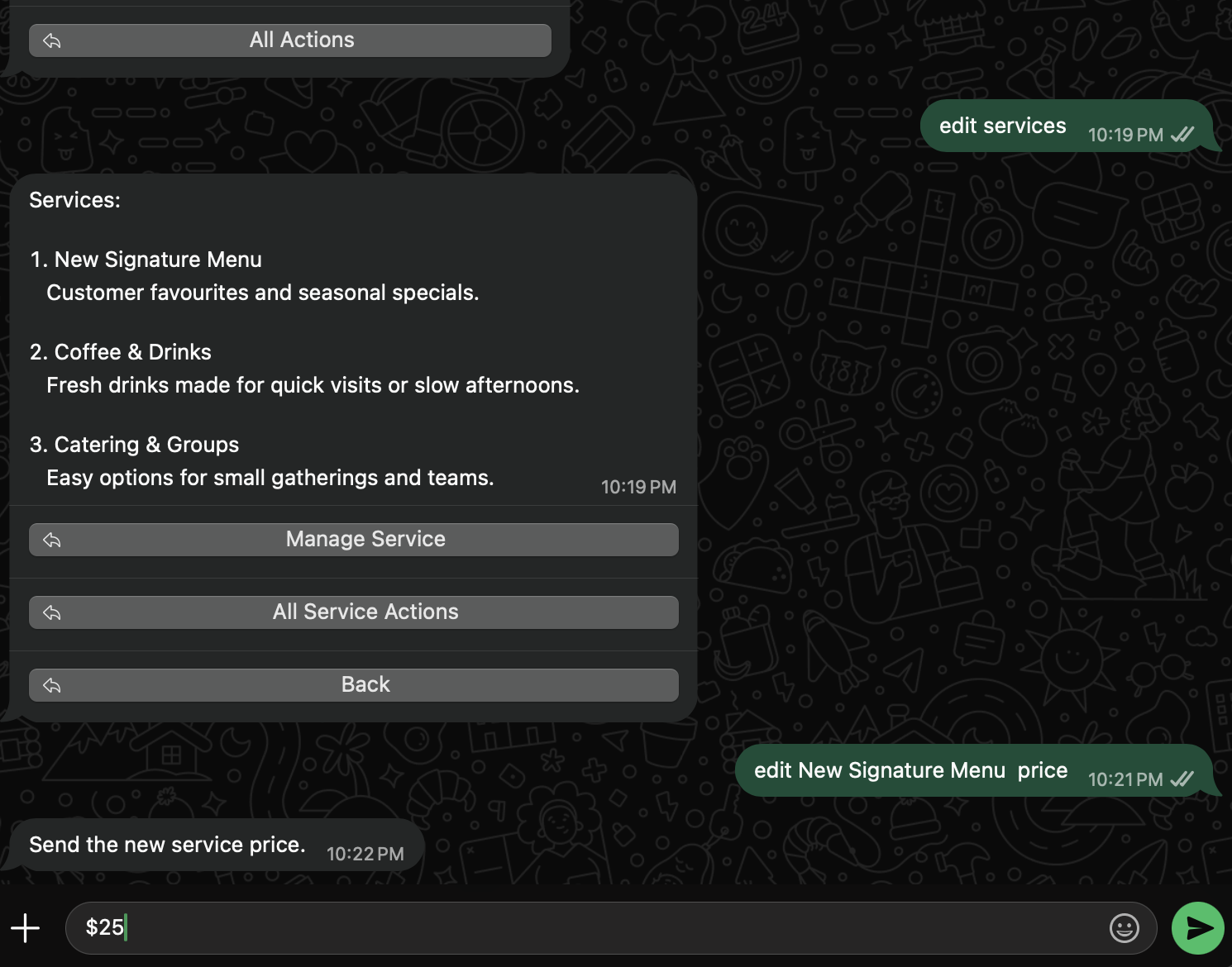 WhatsApp smart page conversation